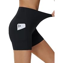 DAYOUNG Women's High Waist Yoga Shorts - Tummy Control Workout Running Biker Shorts With Pockets