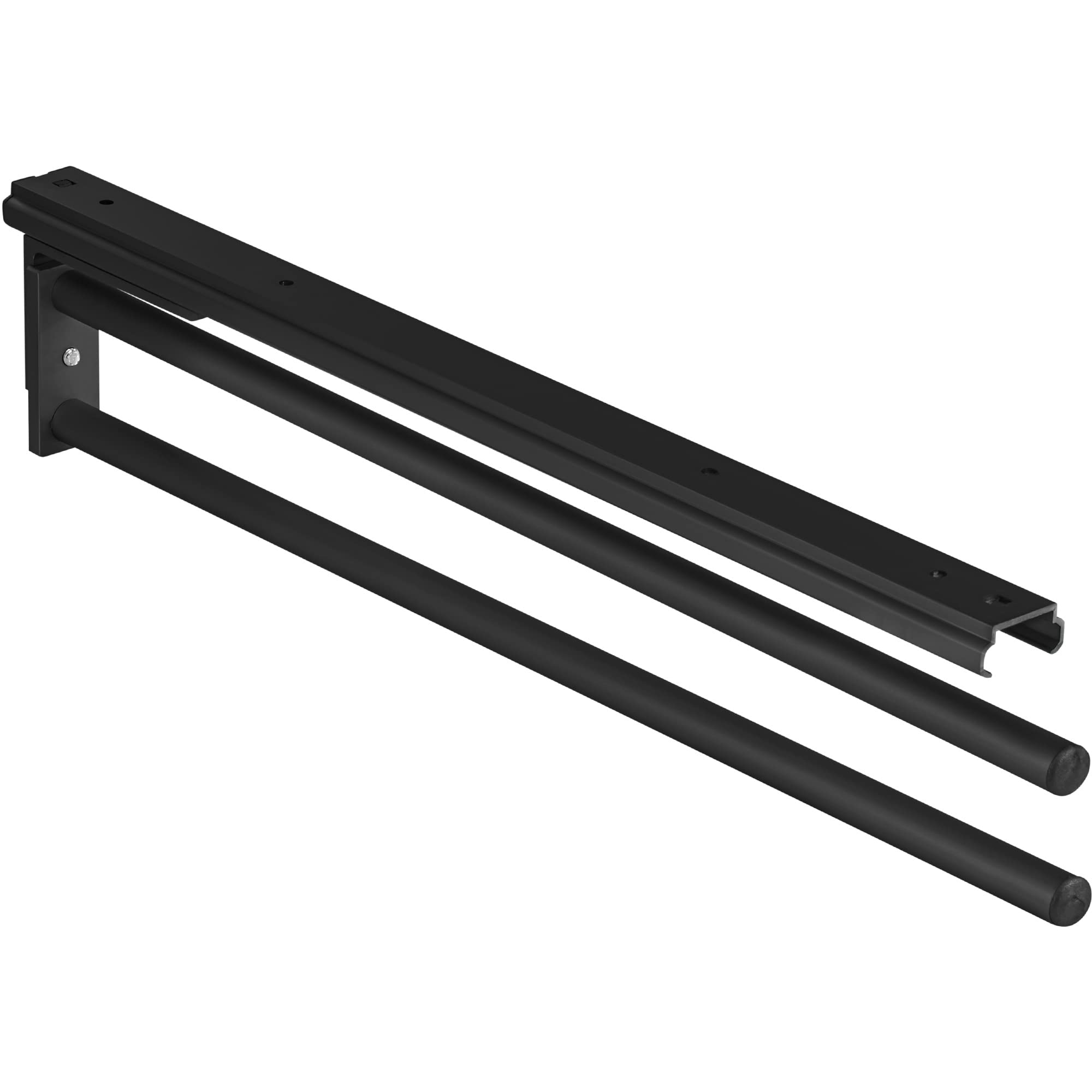 Gedotec Towel Rail H6008 | 2-Arm Pull-Out | Tea Towel Holder 465 mm | Black Swivelling 90° | Made in Germany