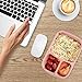 Bento Lunch Box, Food Storage Containers with Airtight Lids, 3 Compartment Plastic Divided Food Storage Container Boxes for Kids & Adults