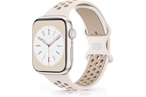 Mugust Sport Bands Compatible with for Apple Watch Band 38mm 40mm 41mm 42mm(Series 10) Women Men, Soft Silicone Breathable Re
