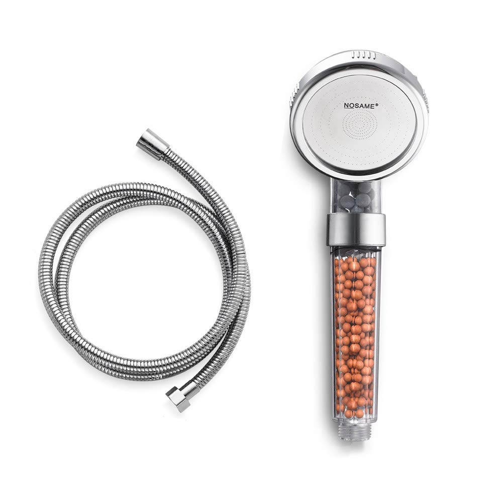 Shower with Hose, Ionic Filter Filtration High Pressure Water Saving 3 Mode Function Spray Handheld Showerheads for Dry Skin & Hair by Nosame (Nosame Shower-2+Hose)