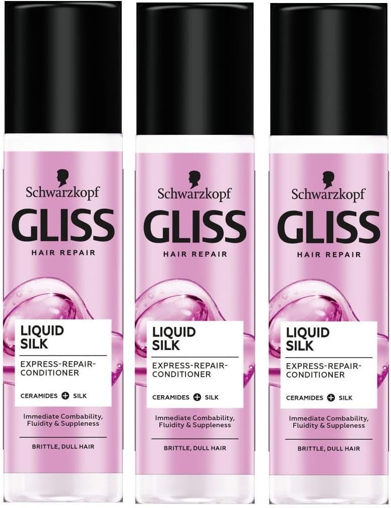 Schwarzkopf Gliss Hair Repair Liquid Silk Express Repair Conditioner 200ml- Pack of 3, 200 ml (Pack of 3) - Image 3