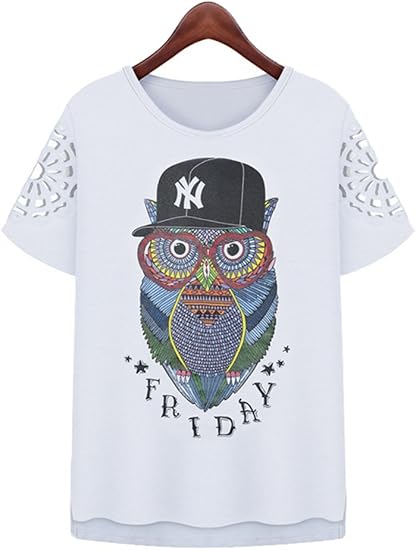 Amazon Tシャツ ボーダー柄 Tシャツ レディースパーカー 可愛いプリント カジュアル ペアルックパーカー ディズニーパーカー パーカー トレーナー 半袖 部屋着 カットソー L グレー Tシャツ カットソー 通販