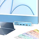TWOPAN USB C Hub Multiport Adapter for iMac, 6 in 1 USB C to USB Adapter iMac 2021, USB Hub for Laptop, iMac 24 inch 2021, US