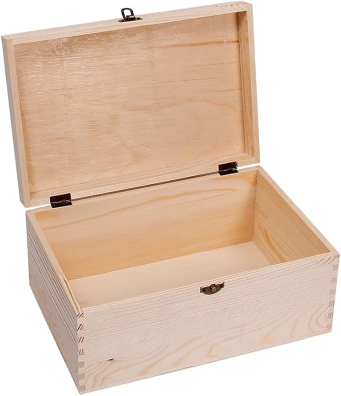 Alsino Wooden Storage Box Untreated natural Pinewood approx. 30 x