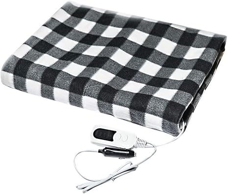 Amazon Co Jp 12v車暖房毛布 冬の暖房シートカバー旅行キャンプピクニック電気毛布 150 100cm グレー ホーム キッチン