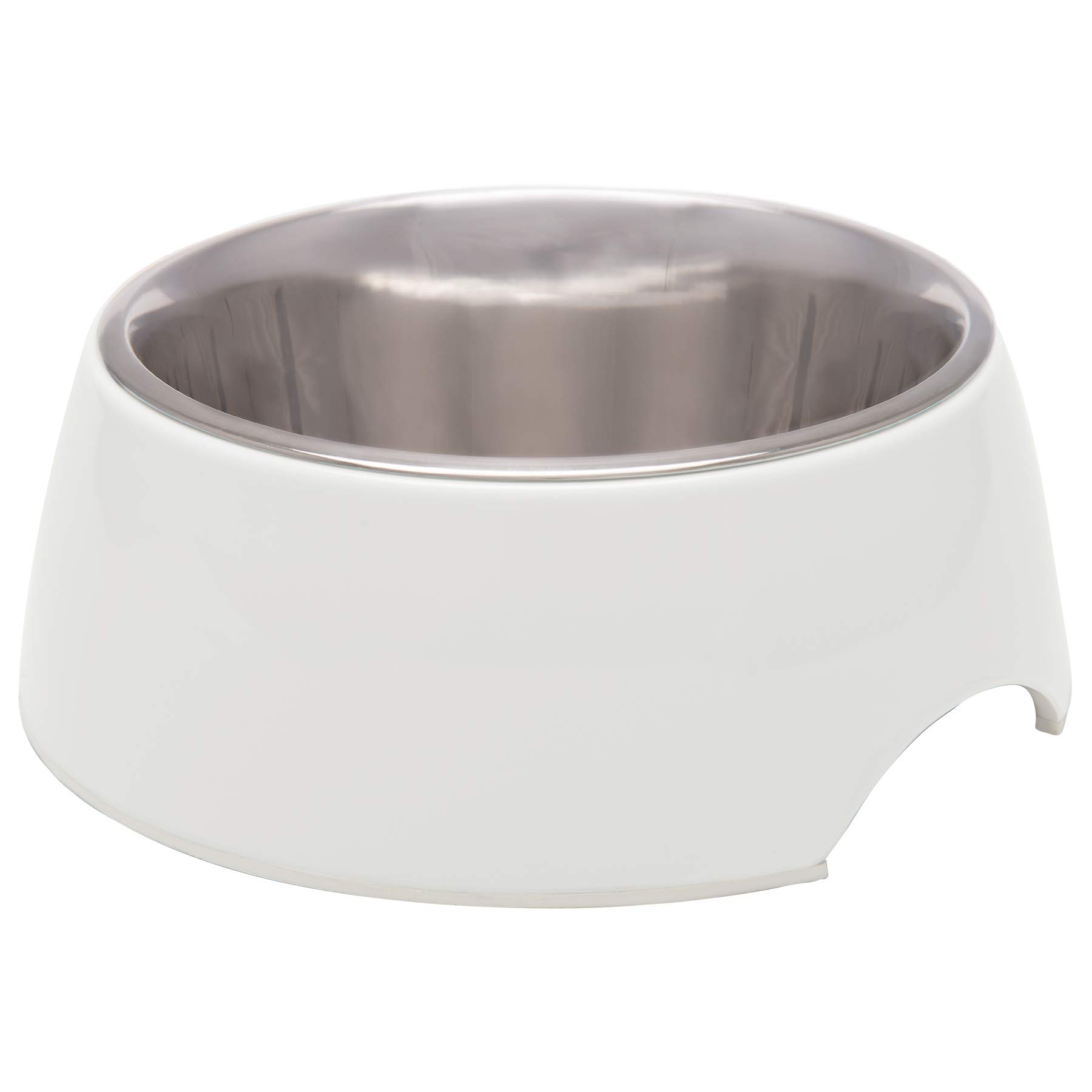 Loving Pets - Retro Bowl Dog Food Water Bowl No Tip Stainless Steel Elevated Pet Bowl No Skid Spill Proof (Medium, White)