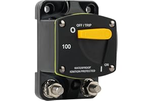 GLOSO Circuit Breaker Switches Manual Reset Waterproof Audio Radio Solar System Boat Truck Marine Automotive Stud 5/16“ Surface Mount 100A