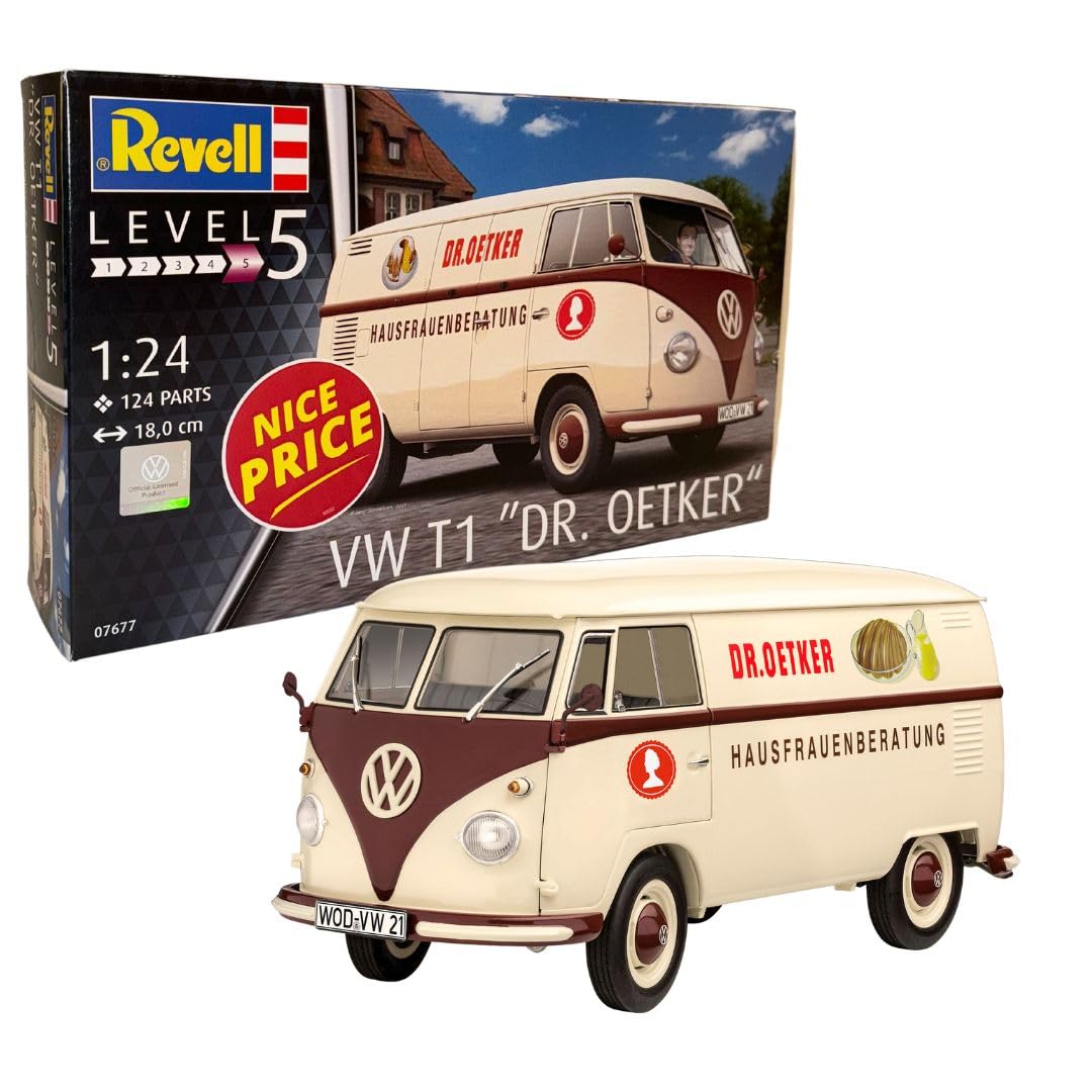 Revell 07677 VW T1 Dr. Oetker 1:24 Scale Unbuilt/Unpainted Plastic Model Kit