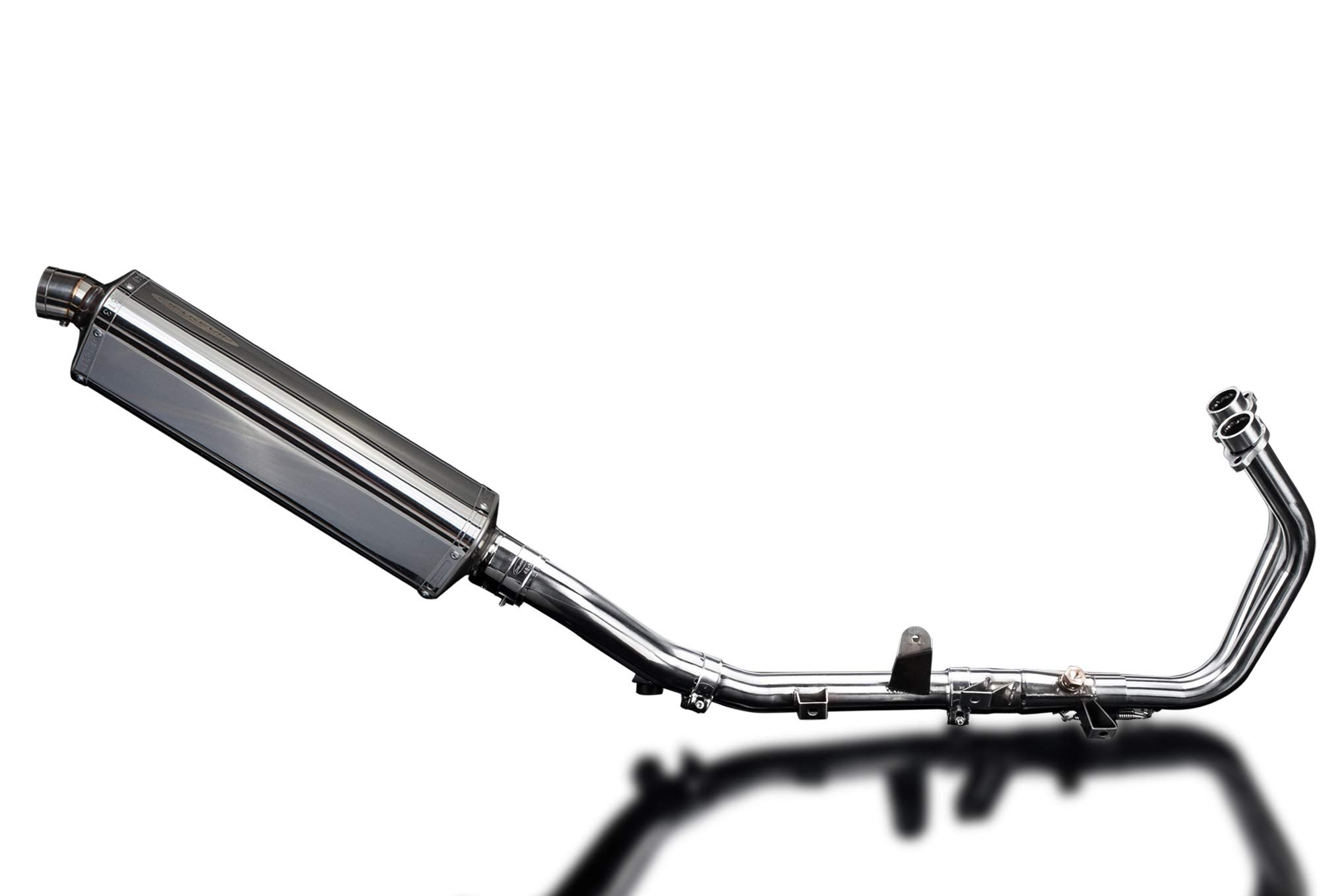 Delkevic Full 2-1 compatible with Honda CBR500R CB500F CB500X 17" Stainless Steel Tri-Oval Muffler E