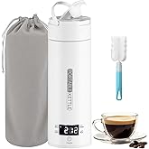 Travel Kettle Portable Electric Kettle,400ml Personal Hot Water Boiler With 4 Smart Tempe Preset,304 Stainless Steel Electric