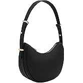 Small Crescent Smooth Faux Leather Underarm Shoulder Bag