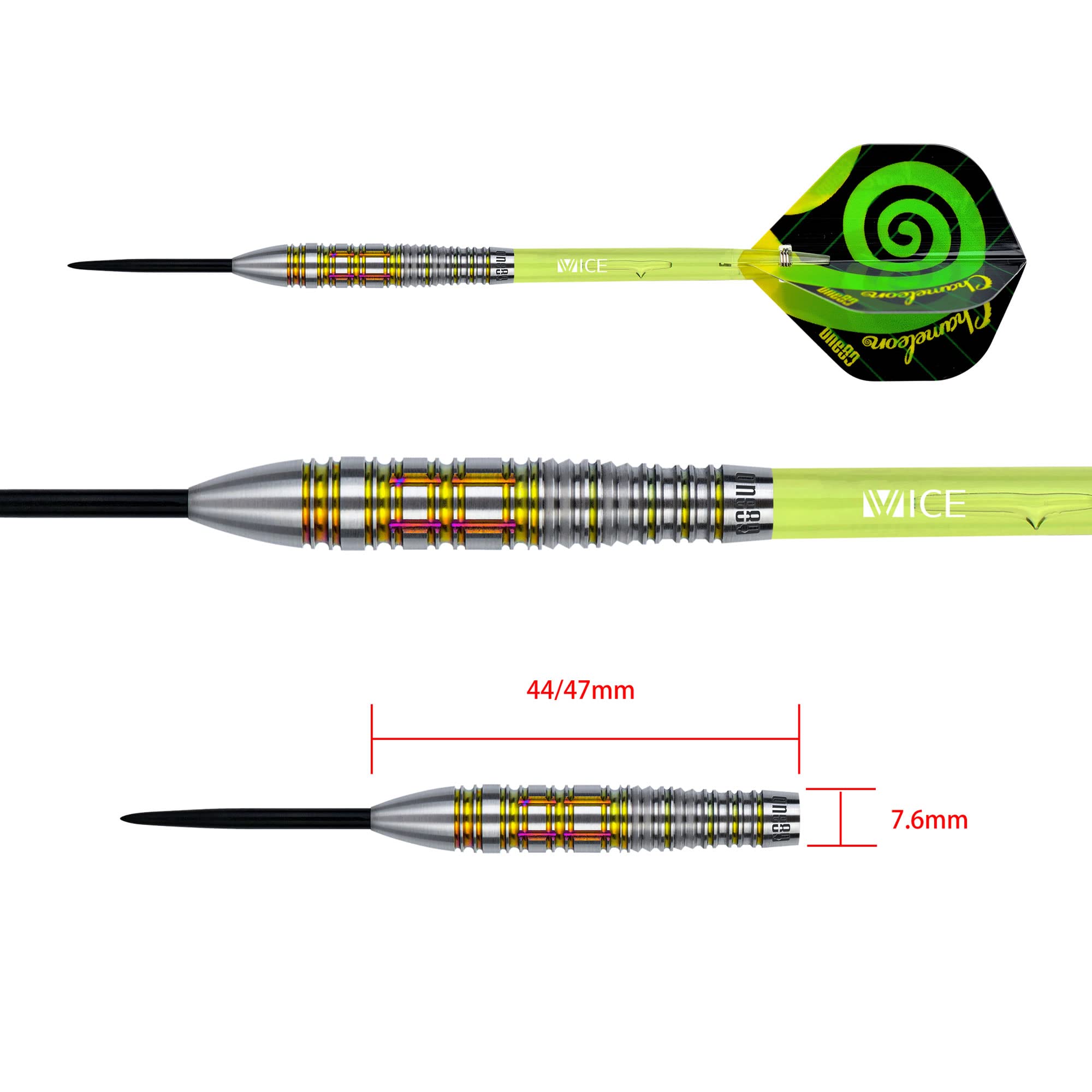 ONE80 Chamäleon Lapis Dartpfeile 18g - Soft Tip Darts Mit 90% Wolfram