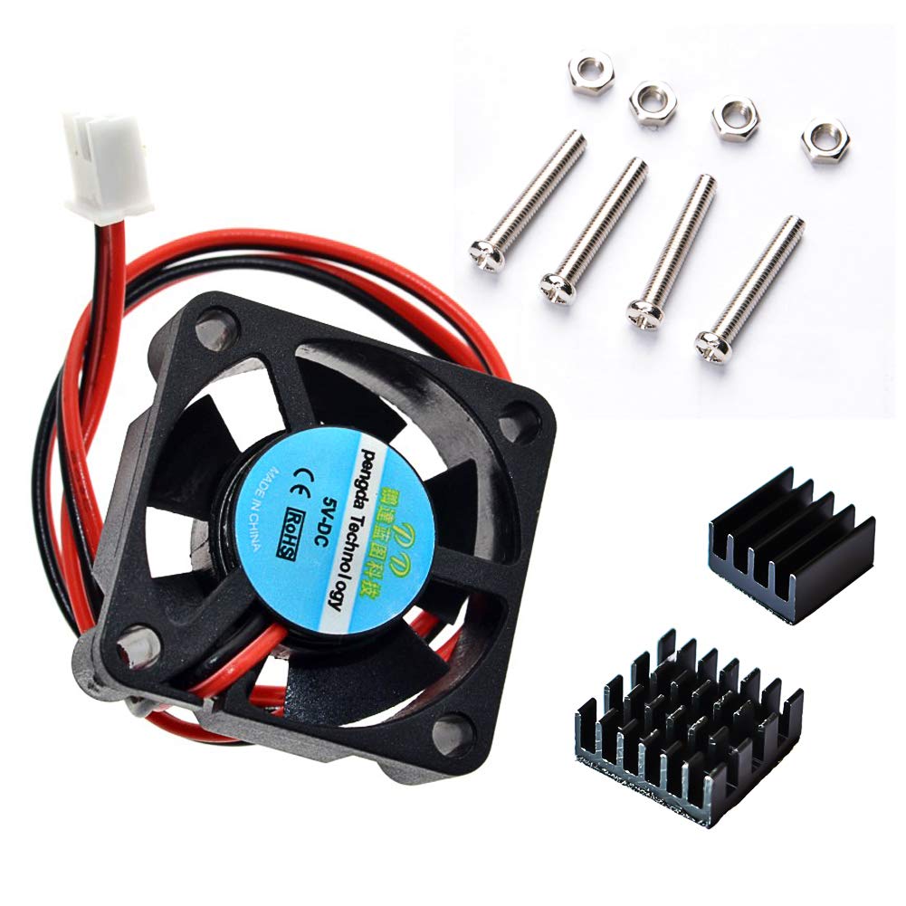 CJRSLRB 4Pcs Raspberry Pi Fan (30x30x7mm) + 8Pcs Heatsinks for Raspberry Pi Cooling