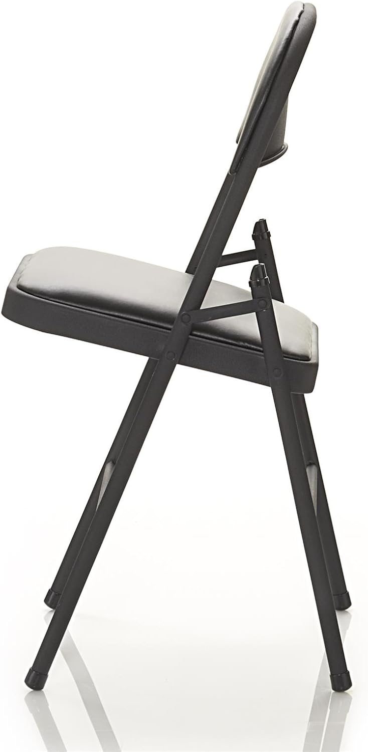 Cosco Vinyl Folding Chair Black (4-pack): Furniture & Decor