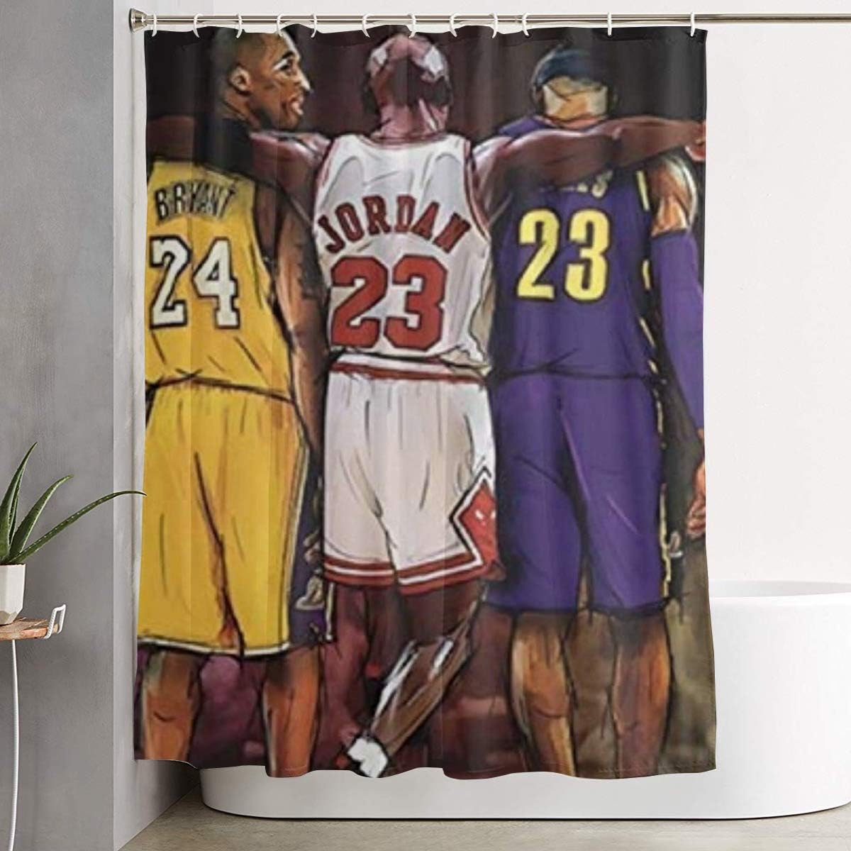 JONATHAN Ko-be Absorbent Quick Dry Printed Polyester Fiber Shower Curtain for Bedroom Livingroom Bathroom 59"x71"