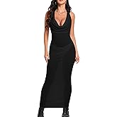 Mingnos Sexy Sheer Beach Cover Ups for Women Swimsuit See-Through Backless Hooded Rave Outfit Mesh Maxi Dress