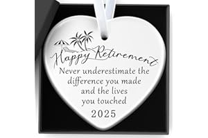 ROSULASI Retirement Gifts for Woman 2025 Never Underestimate The Difference You Made Ceramics Christmas Ornament Happy Retirement Appreciation Gift for Retired Women Men Coworker Boss Nurse Teacher Friend(1)