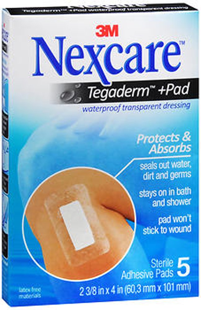 Nexcare Tegaderm + Pad Waterproof Transparent Dressing, 2.375 x 4