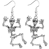 2025 Halloween Gifts for Women,Gothic Skeleton Dangle Earrings for Adults/Female,Scary Skull Earrings for Mom/Daughter/Sister/Teacher