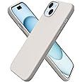 ORNARTO Compatible with iPhone 15 Plus Case 6.7", Slim Liquid Silicone 3 Layers Full Covered Soft Gel Rubber Cover Protective Phone Case with Anti-Scratch Microfiber Lining-Stone Gray