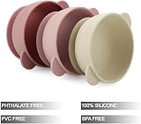PandaEar Silicone Baby Bowls with Suction 3 Pack Pink Rose Linen view 3