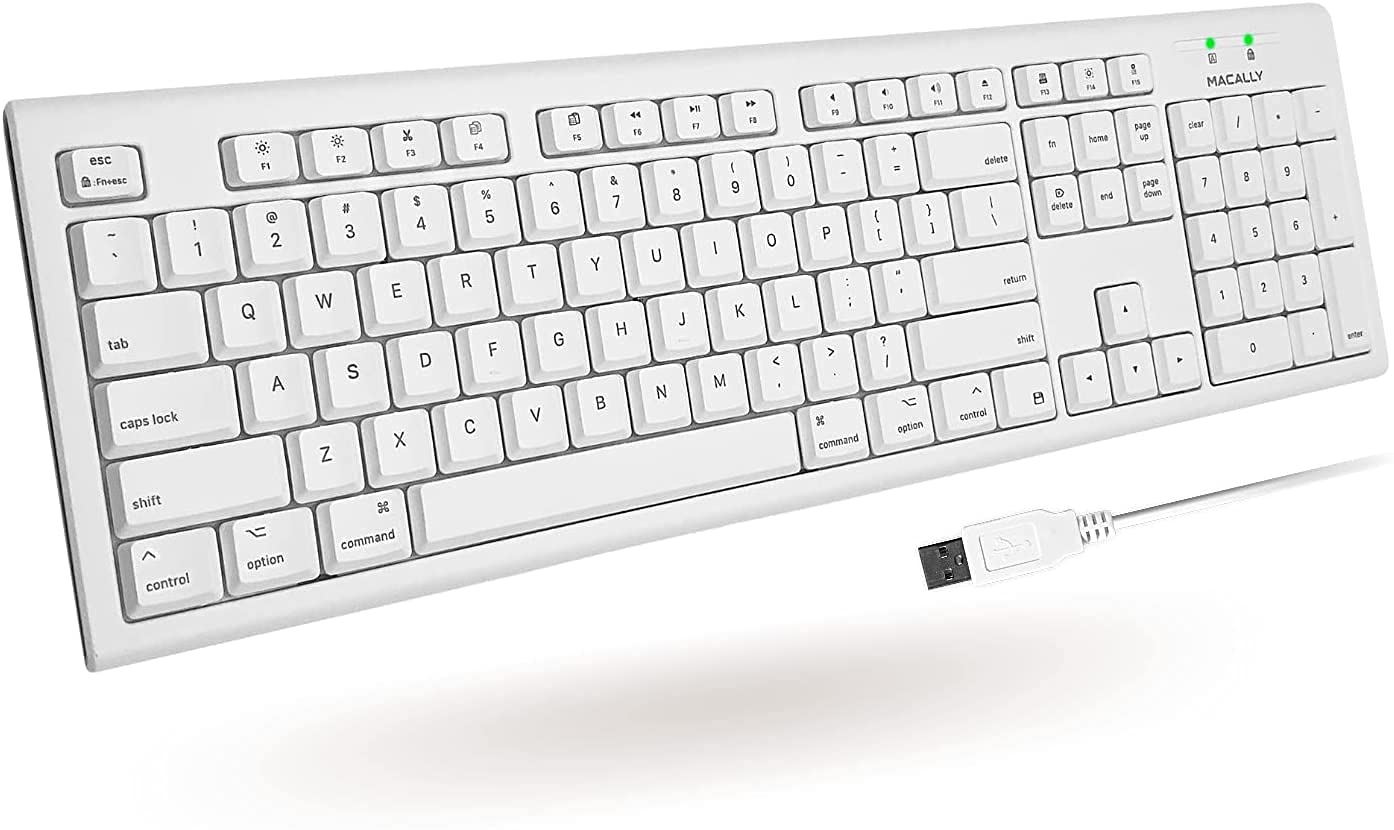Macally Full-Size USB Wired Keyboard for Mac