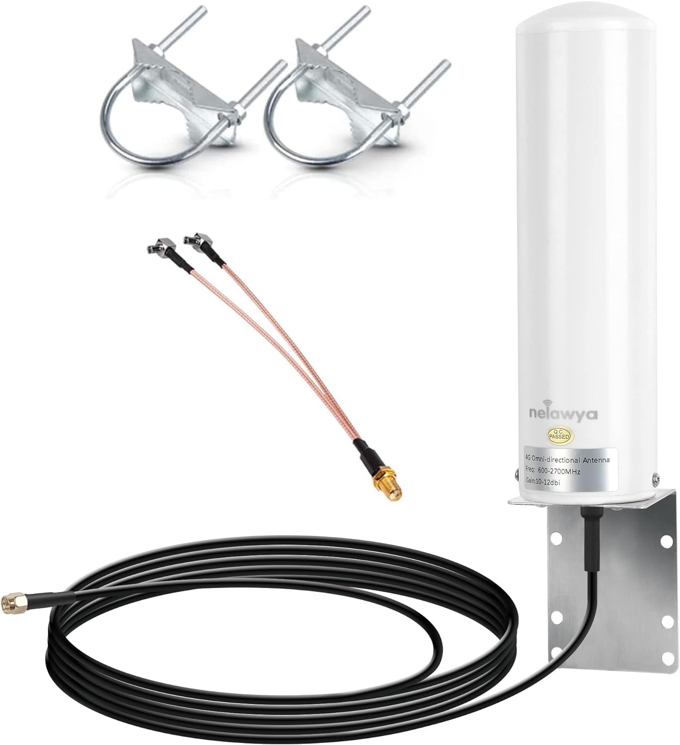 Nelawya 4G LTE Antenna High Gain 10-12dBi Long Range Outdoor Antenna with SMA Male/TS9 Connector Aerial for Netgear Nighthawk M1 MR1100 Version MiFi Mobile Hotspot TP-LINK HUAWEI 4G LTE Router