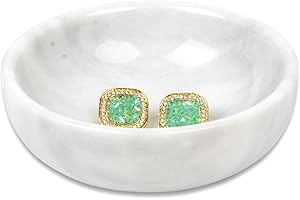 SIPARUI Jewelry Dish,Natural Marble Jewelry Dish,Trinket Tray,Ring Holder,Key Bowl,Unique Jewelry Tray for Home Decoration,Mo