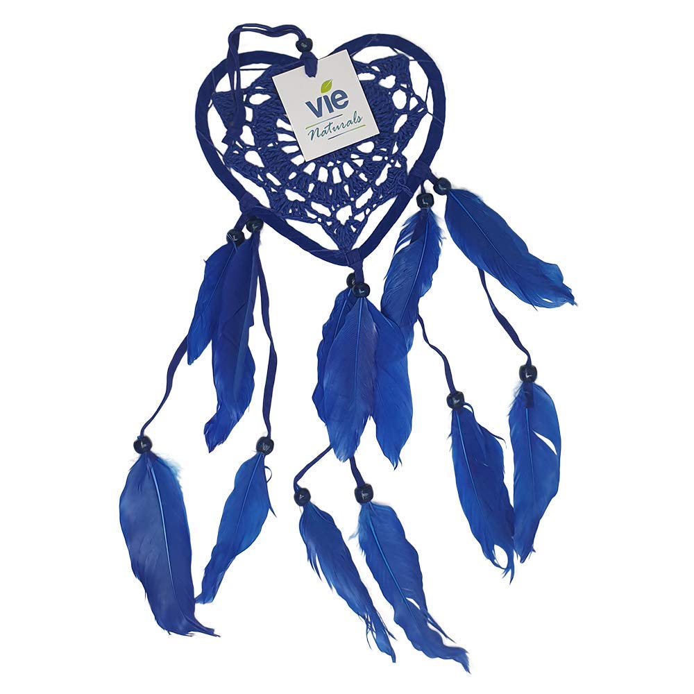 Vie Naturals Heart Shaped Dream Catcher 12 Cm (BLUE)