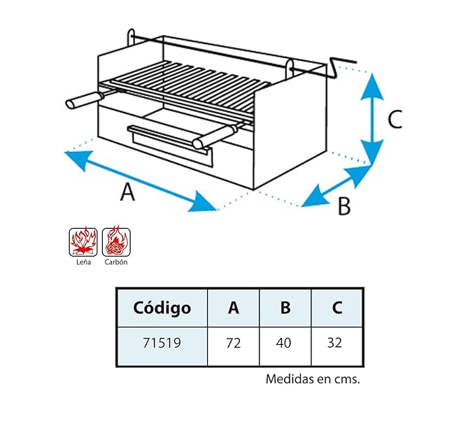 Imex El Zorro 71531 - Barbacoa chimenea con ruedas, elevador ...