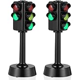 NUOBESTY Kids Traffic Light Toy Traffic Signal Light Model Toys Early Education Playset for Kids Toddler, Pack of 2(Random Size)
