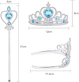 Vicloon Elsa Princess Tiara Crown and Snowflake Wand Set for Kids view 2