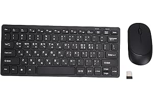 LICAEVEY 2.4GHz Wireless Keyboard and Mouse Combo, 78 Keys Korean Key Layout Slim Keyboard & Silent Mouse, Battery Powered, f