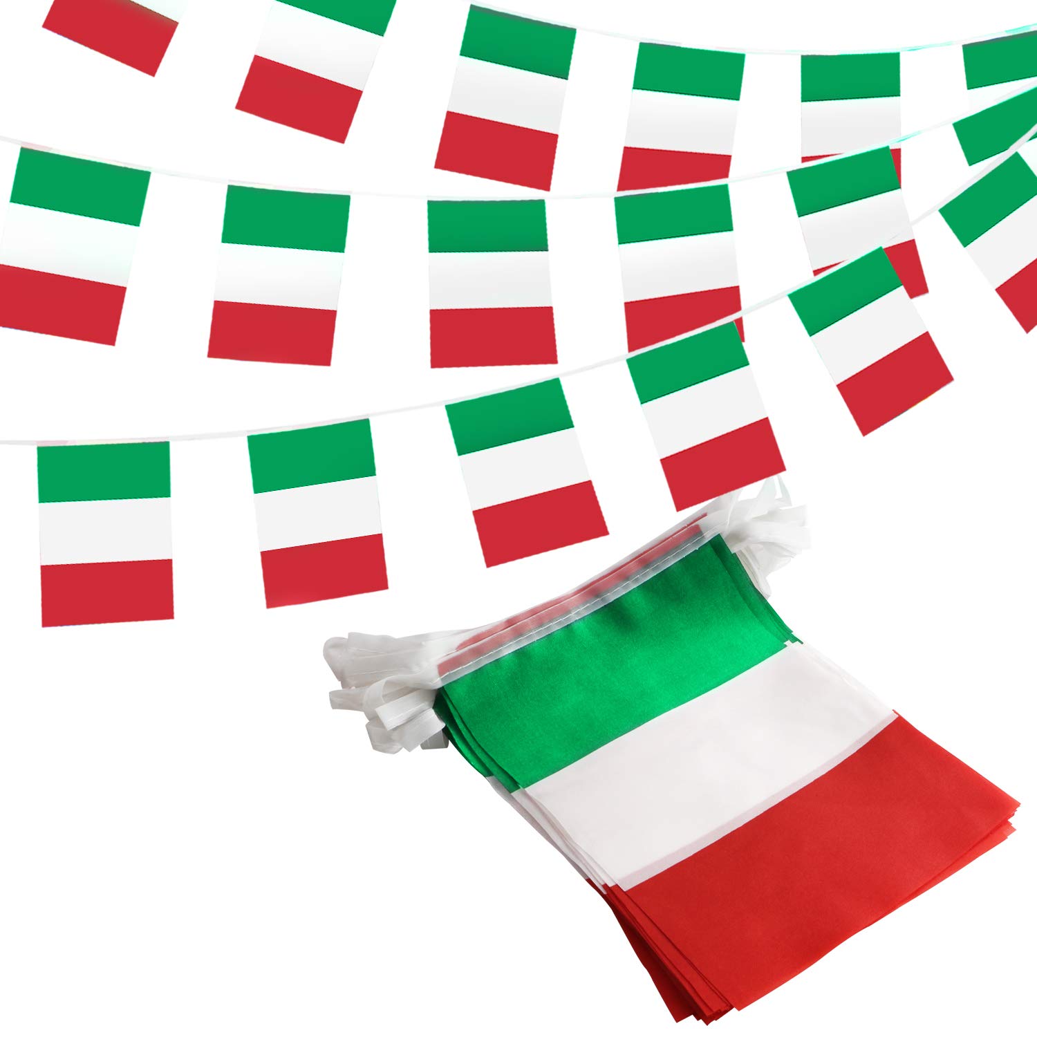 ANLEY Italy Italian Republic String Pennant Banners, Patriotic Events 2nd of June National Day Decoration Sports Bars - 33 Feet 38 Flags