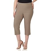 Rekucci Curvy Woman Plus Size Classic Pull-On Stretchy Straight Leg Capri