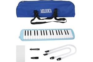 37 Keys Melodica Instrument, Professional Melodica Musical Instrument with 2 Soft Blow Pipe 2 Blowing with Carrying Bag for B