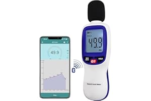 LANDTEK Decibel Meter Bluetooth, Portable Sound Level Meter with Data Logging, Can Fit with Smartphone App Recording, 30 to 130dBA Noise Decibel Meter SPL Meter w/Data Hold MAX MIN Alarm Backlit LCD Display