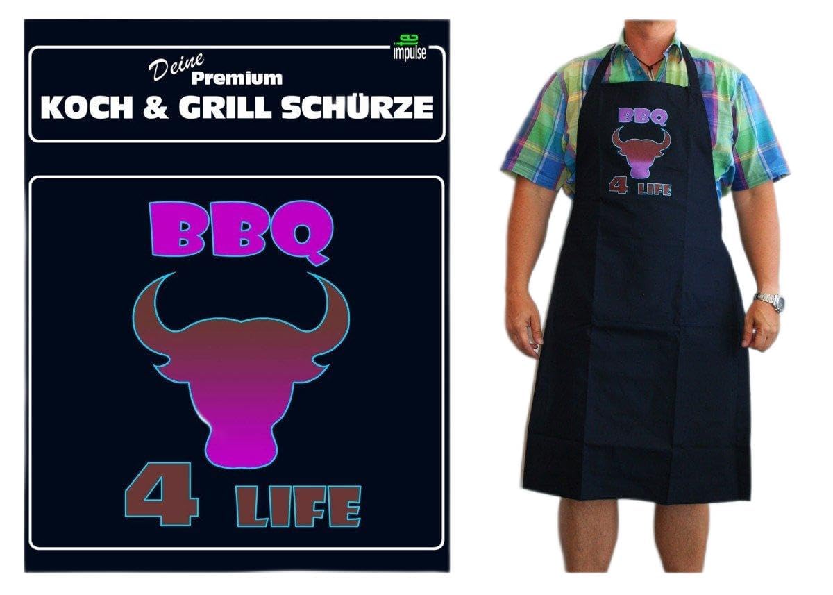 THE trend BBQ / Cooking Apron saying Barbecue 4 Life, black