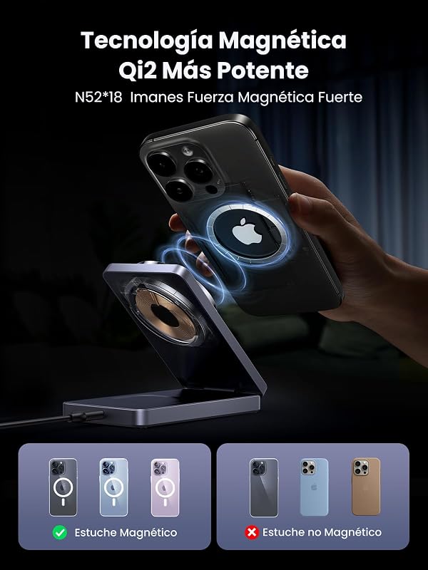 MagFlow Qi2 15W Cargador Inalámbrico MagSafe