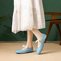Hee grand Bowknot Mary Jane Flats for Women Shiny