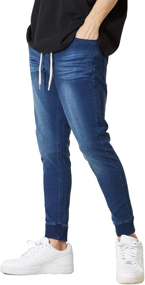 Amazon ジョガーパンツ メンズ レディース デニムパンツ スウェットデニム カットデニム スーパーストレッチ スキニーパンツ スキニーデニム スキニージーンズ ジャージ パンツ Improves ジーンズ 通販