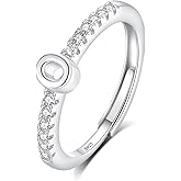 INFUSEU O Initial Rings for Women Teen Sterling Silver 925 Letter Jewelry Stacking Alphabet Monogram Toe Stackable Stacks Adjustable 7 6 8 Girlfriend Birthday