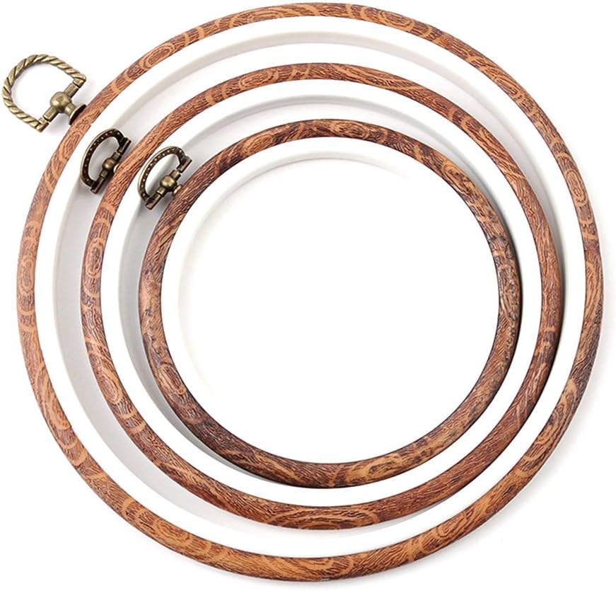 ULTNICE Stickrahmen Ring Kreuzstich Hoop Crochet Kreis für Handliches Nähen 3 Stücke