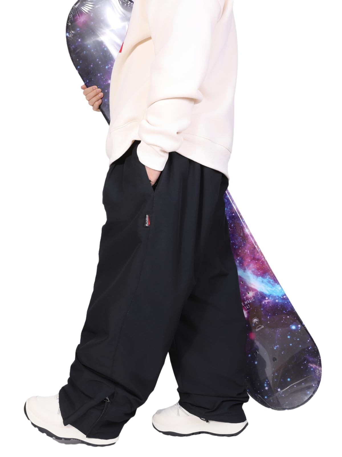 Photo 1 of BUMDEEP Womens and Mens Ski Pants Winter Waterproof Baggy Pants Outdoor Cargo Snowboard Pants?Black,Small?