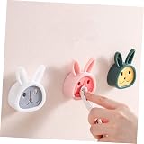 MAGICLULU 6pcs Cartoon Rabbit Push Towel Hooks - No Drilling, Mixed Colors view 6