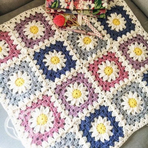 daisy baby blanket
