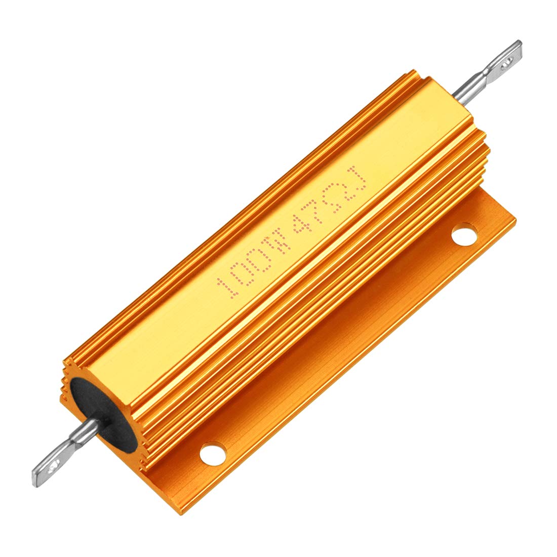 sourcingmap Aluminum Case Resistor 100W 47 Ohm Wirewound Yellow for LED Replacement Converter 100W 47RJ