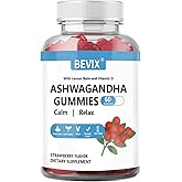 BEVIX Ashwagandha Gummies with Vitamin D Non, Gluten Free Stress Relief & Immune Support Ashwagandha Supplements Alternative Model 60 Count