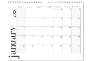 S&O Modern Minimal Wall Calendar from January 2026-June 2027 - Tear-Off Monthly Calendar - 18 Month Academic Wall Planner - H